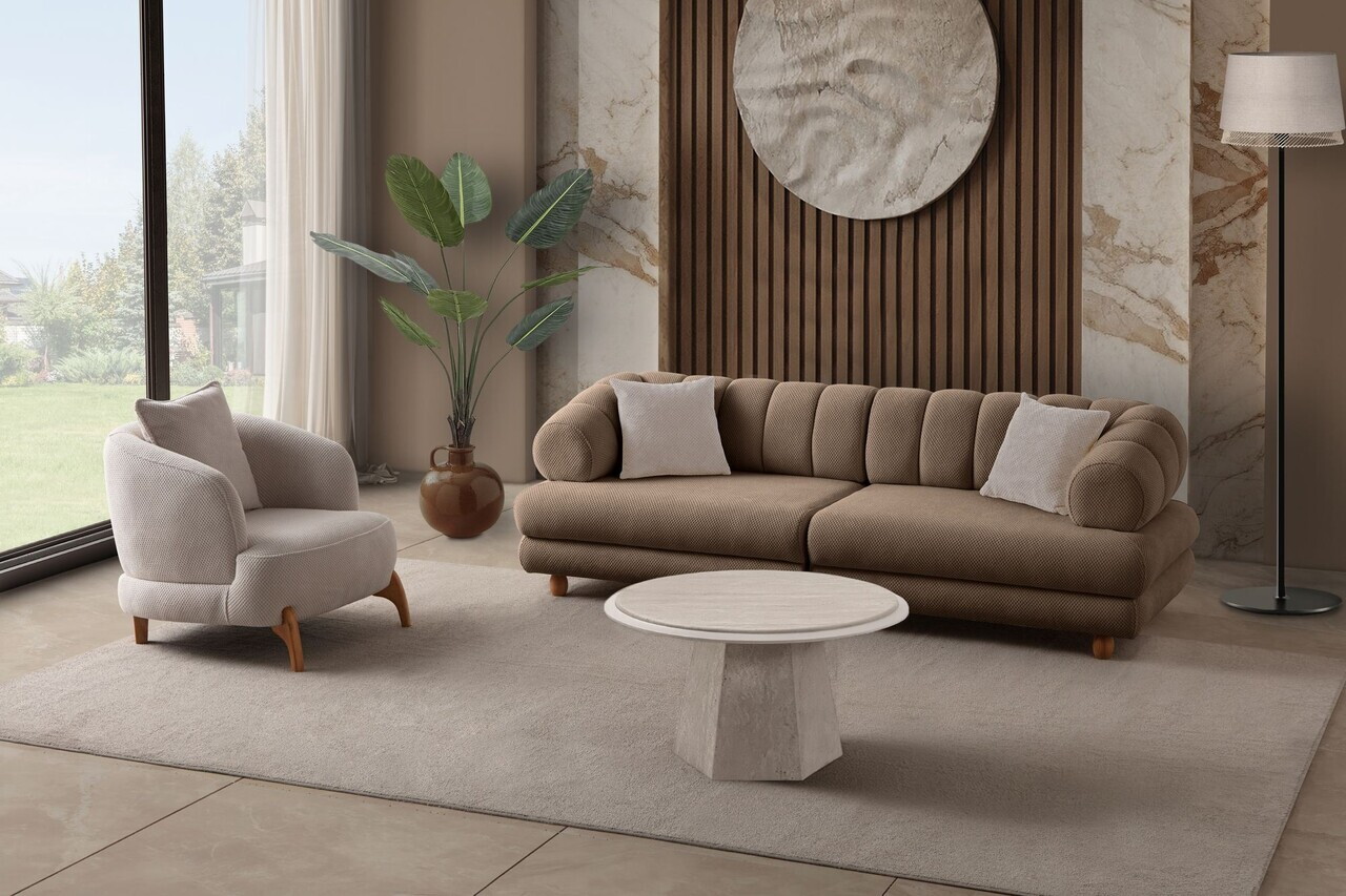 Canapea 3 locuri, Atelier del Sofa, 752EST1159, Lemn de carpen/PAL melaminat, Latte - view 7