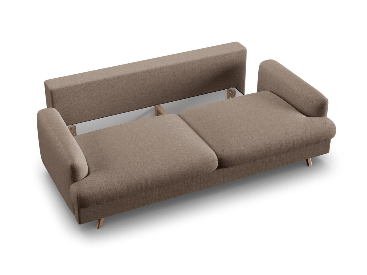 Canapea extensibila 3 locuri, Naomi, Micadoni Home, 233x110x95 cm, tesatura structurata, cappuccino — imaginea 8