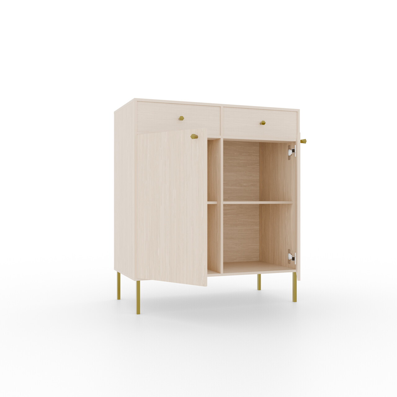 Comoda ADRK, Tili 2D 2S, 83.6x40.8x95 cm, PAL laminat, bej — imaginea 3