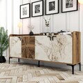 Consola, Hommy Craft, Venedik, 180 x 78 x 35 cm, pal melaminat, nuc/alb