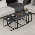 Masuta de cafea, Hanah Home, Levada, 90.45.45x37.42.37x60.52.52 cm, Antracit