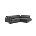 Coltar extensibil dreapta 4 locuri ELTAP, RT-06SAV, Noble, 255x201x100 cm, lemn/poliester, gri inchis
