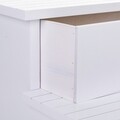 Scaun tip treapta, Melina, Creaciones Meng, 34x34x34 cm, 2 sertare, lemn de paulownia, alb