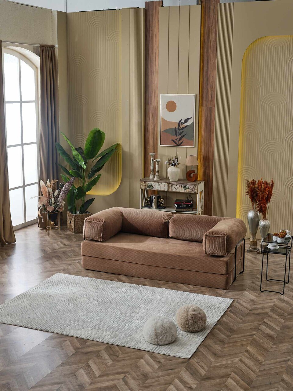 Canapea extensibila 3 locuri, Atelier del Sofa, 753SLC1126, Bej