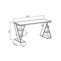 Birou Papillon, Decortie, 140x60x75 cm, alb/turcoaz