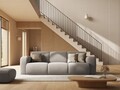 Canapea 3 locuri, Molino-140, Micadoni Home, 235x95x72 cm, tesatura chenille din poliester, gri