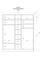 Dulap pentru haine, Rabi, Rb-185-14, 175x240x52 cm, Alb mat