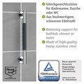 Maner de siguranta pentru baie Secura, Wenko, 40.5x9x5 cm, inox/silicon, antracit/argintiu lucios