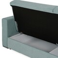 Canapea extensibila cu 3 locuri si lada, Madi, L.224 l.94 H.90, stofa, menta