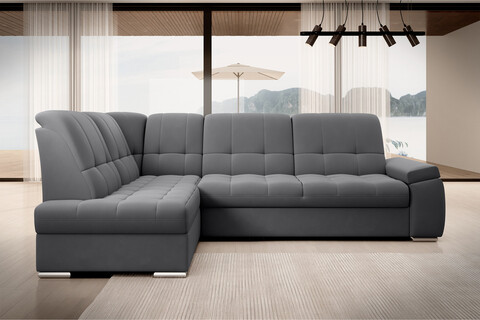 Coltar extensibil stanga 3 locuri ELTAP, LT-06SO, Sado, 272x192x95 cm, lemn/poliester, gri inchis