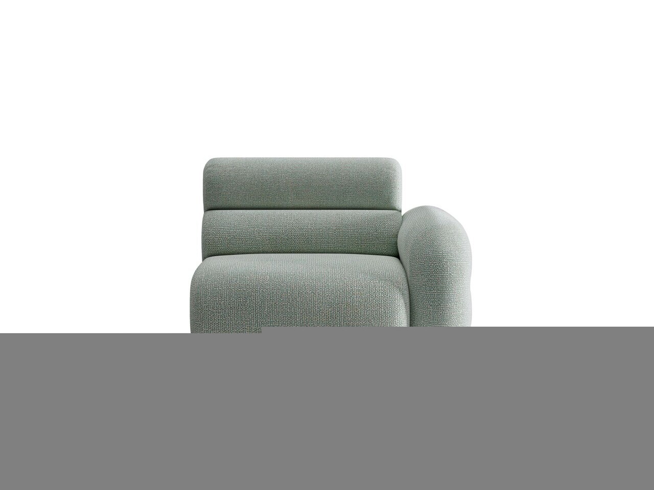 Modul canapea dreapta 1 loc, Neo, Micadoni Home, 110x100x83 cm, tesatura Chenille Silencio, albastru muted