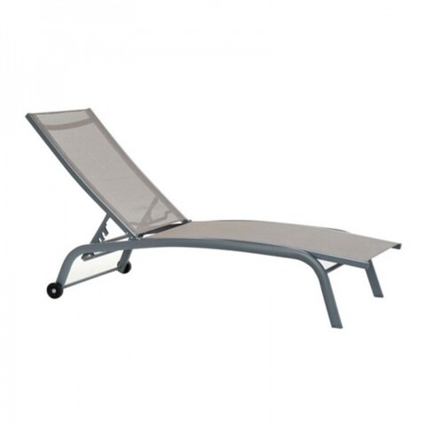 Sezlong, dkd home, 187.5 x 64 x 97 cm, aluminiu/pvc, gri