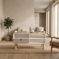 Masuta de cafea, Hanah Home, Aris, 90x38.8x60 cm, Stejar Safir / Alb