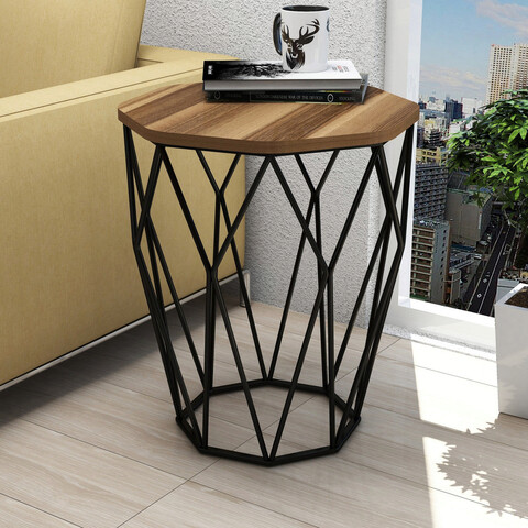 Masuta, Hommy Craft, Sofya, 46x57x46cm, Nuc / Negru 46x57x46cm imagine noua 2022