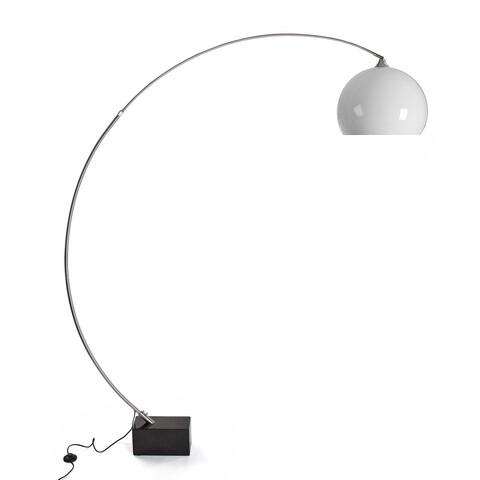 Lampadar Trejo, Versa, 170 x 40 x 200 cm, metal, baza din marmura, negru 170