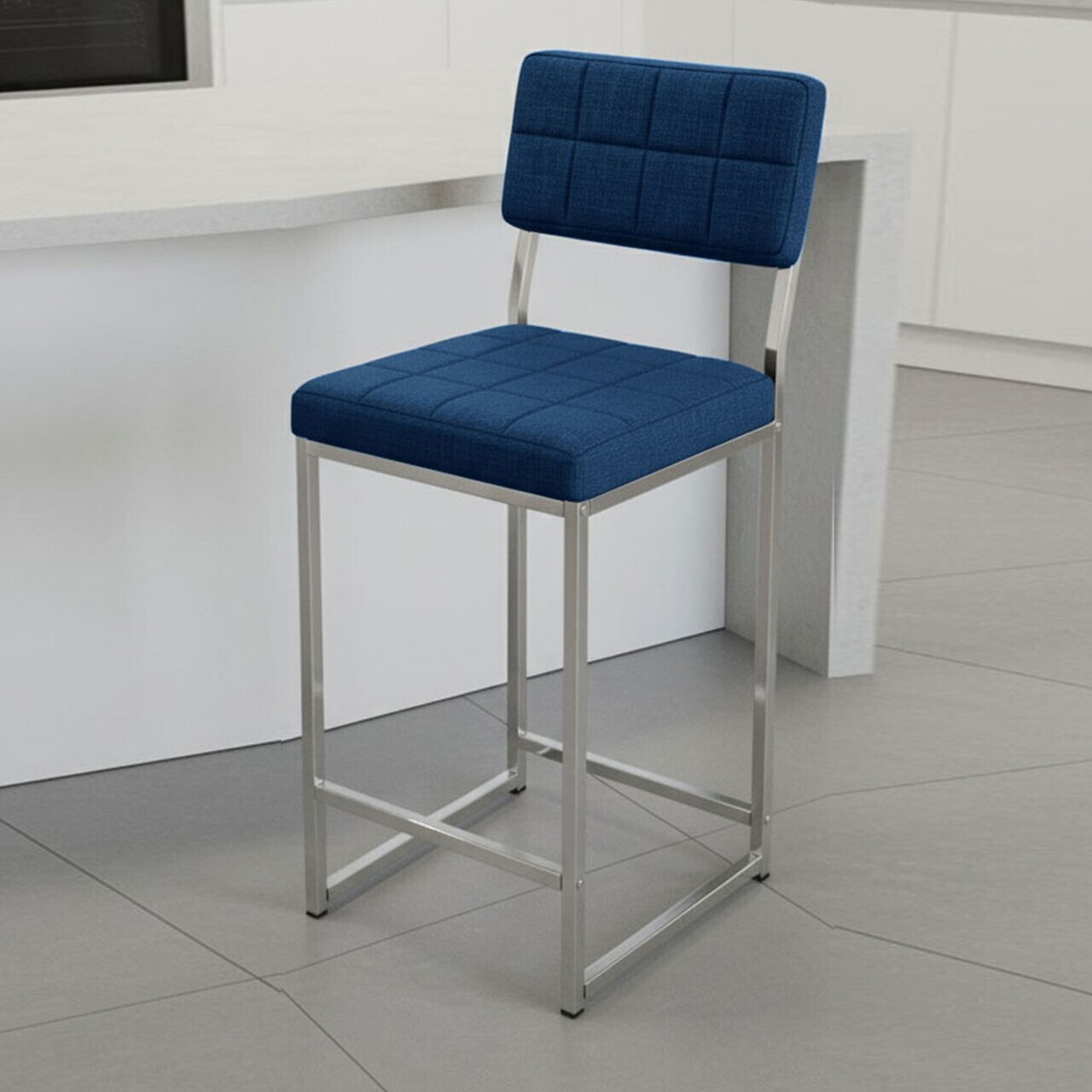 Scaun de bar, Hanah Home, Retro 66, 40x98x40 cm, Albastru navy — imaginea 3