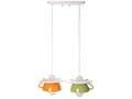 Lustra Afternoon tea, Deco Republic, E27, 2x60W, ceramica, portocaliu/verde