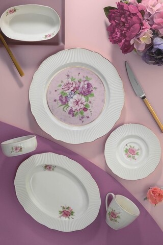 Serviciu de masa breakfast, kutahya porselen, bnily28kh0309801, 28 piese, ceramica