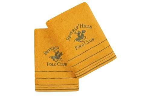 Set 2 prosoape de baie 403, beverly hills polo club, 70x140 cm, bumbac, mustar