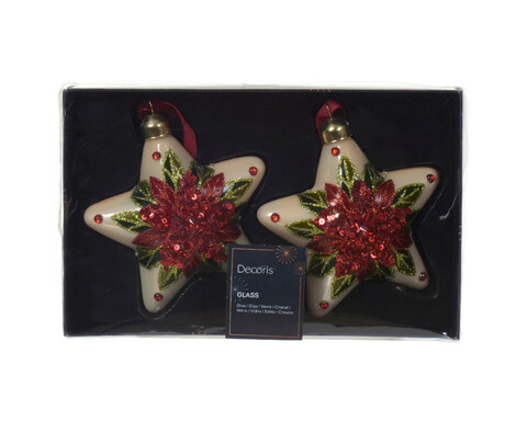 Set 2 globuri Star w spangles, Decoris, 9x10 cm, sticla, multicolor