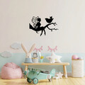 Decoratiune de perete, Fairy, Metal, Dimensiune: 70 x 48 cm, Negru