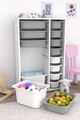 Dulap multifunctional, Estella, Rine 2D4K8U, Alb/Gri
