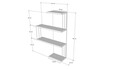 Raft de perete Cambel, Kalune Design, 64x19x96 cm, natural/alb