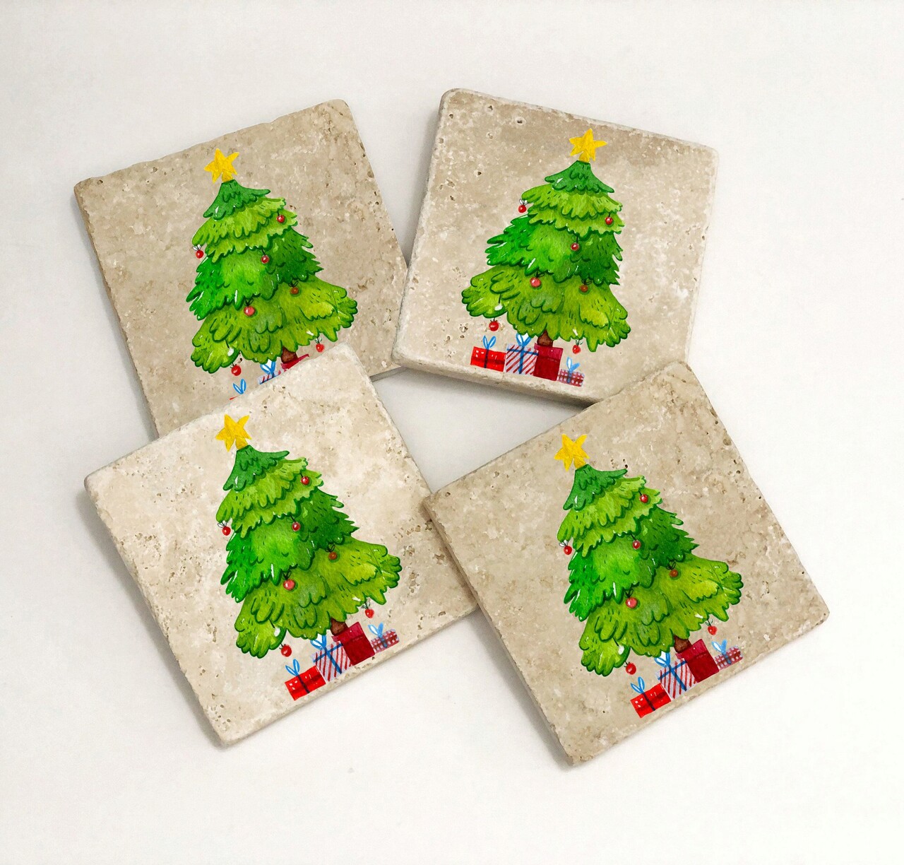 Set suporturi de pahare, Hermia, 366TYR1228, 10 x 10 x 1 cm, 4 piese, Multicolor - view 2