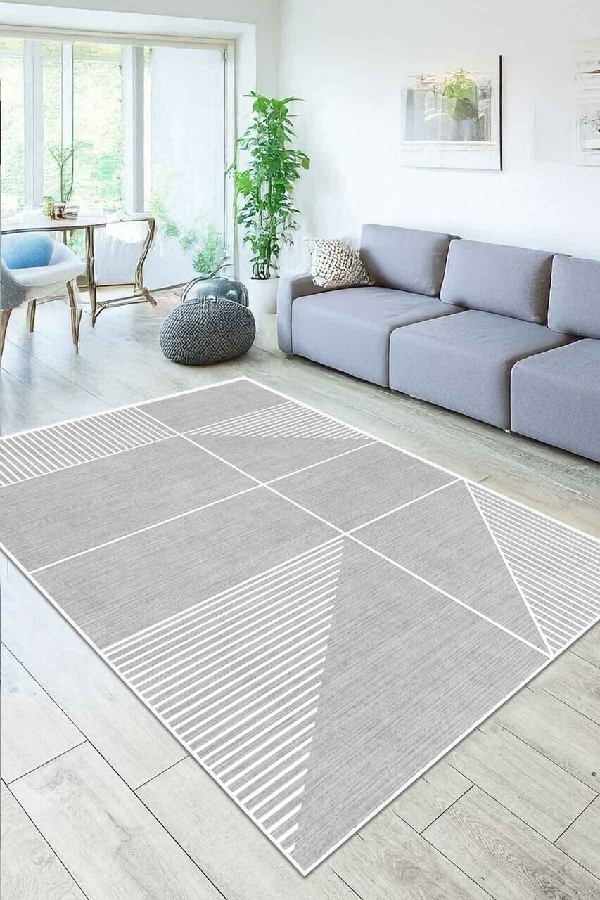Covor, CLR-7350-Gri-30, 80x100 cm, Poliester, Gri