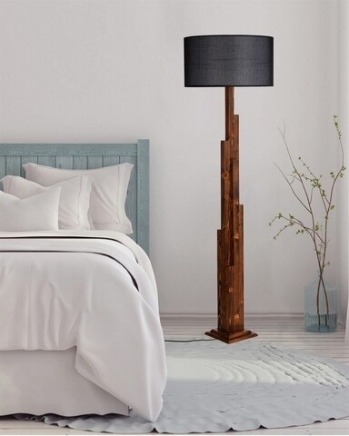 Lampadar, Luin, 8301-1, E27, 60 W, lemn/textil 8301-1