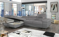 Coltar extensibil stanga 4 locuri ELTAP, Armd-54, Armando, 289x203x85 cm, lemn/poliester, gri deschis/gri