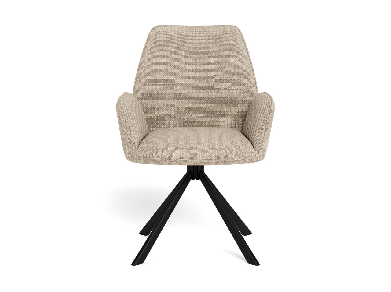 Scaun Glenda, Actona, 61x63x88.5 cm, rotativ, tesatura structurata/otel, bej - view 2