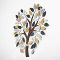 Decoratiune de perete, Kalp Ağaç, Metal, Dimensiune: 107 x 101 cm, Multicolor