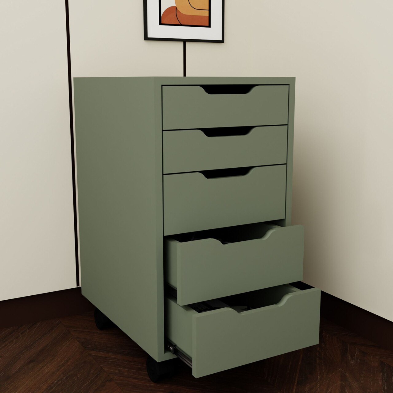 Dulap multifunctional, Miwood, Caisson 1600-78, Verde - 2 | YEO