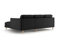Coltar dreapta 3 locuri, Eden, Micadoni, 250x150x90 cm, catifea, negru