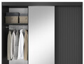 Dulap pentru haine cu oglinda ELTAP, Prescco III, 180x60x220 cm, MDF/ABS, negru