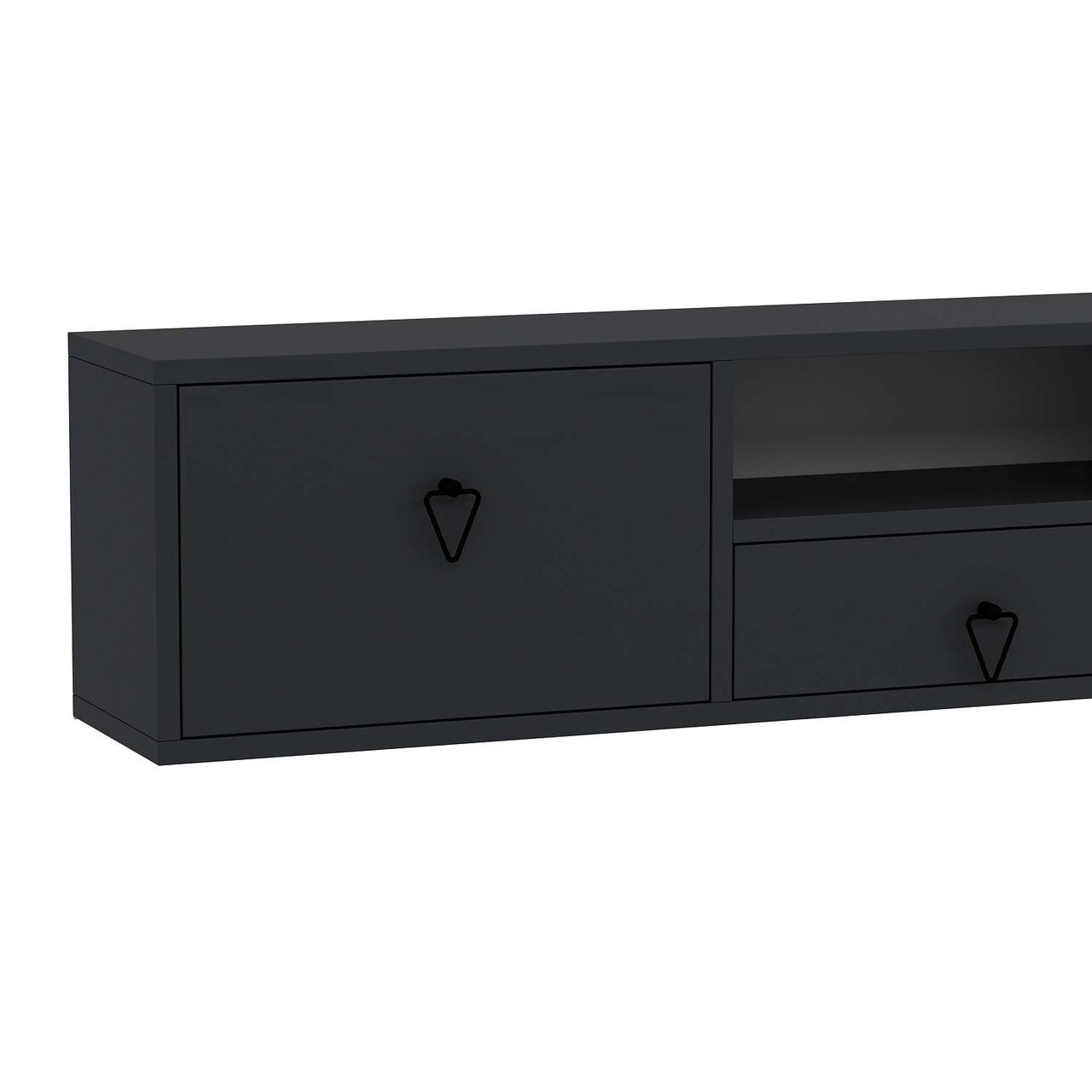 Comoda TV, Hanah Home, 1303-DROP-1, 140x30x30 cm, PAL , Antracit / Negru - view 5