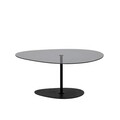 Masuta de cafea, Neostill, Porto, 90x40x60 cm, Sticla temperata, Gri închis/negru