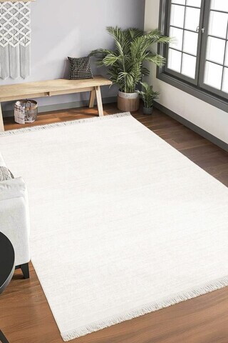 Covor, DC-7298-YOLLUK-9, 100x150 cm, Poliester, Alb