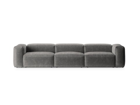 Canapea 4 locuri, Bergamo, Cosmopolitan Design, 364x108x70 cm, catifea chenille raiata, gri deschis