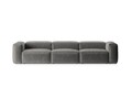 Canapea 4 locuri, Bergamo, Cosmopolitan Design, 364x108x70 cm, catifea chenille raiata, gri deschis