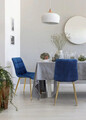 Scaun Chic Velvet, Signal, 51x44x89 cm, catifea/otel, albastru/auriu