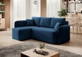Coltar extensibil stanga 3 locuri ELTAP, Hadson, 206x150x89 cm, lemn/poliester, albastru inchis