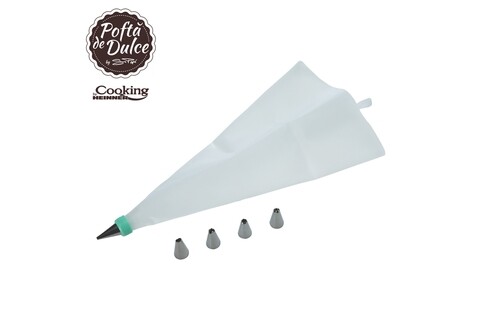 Set pentru ornarea prajiturilor by Simona Pope, 6 piese, Heinner Home, inox/plastic, alb/turcoaz