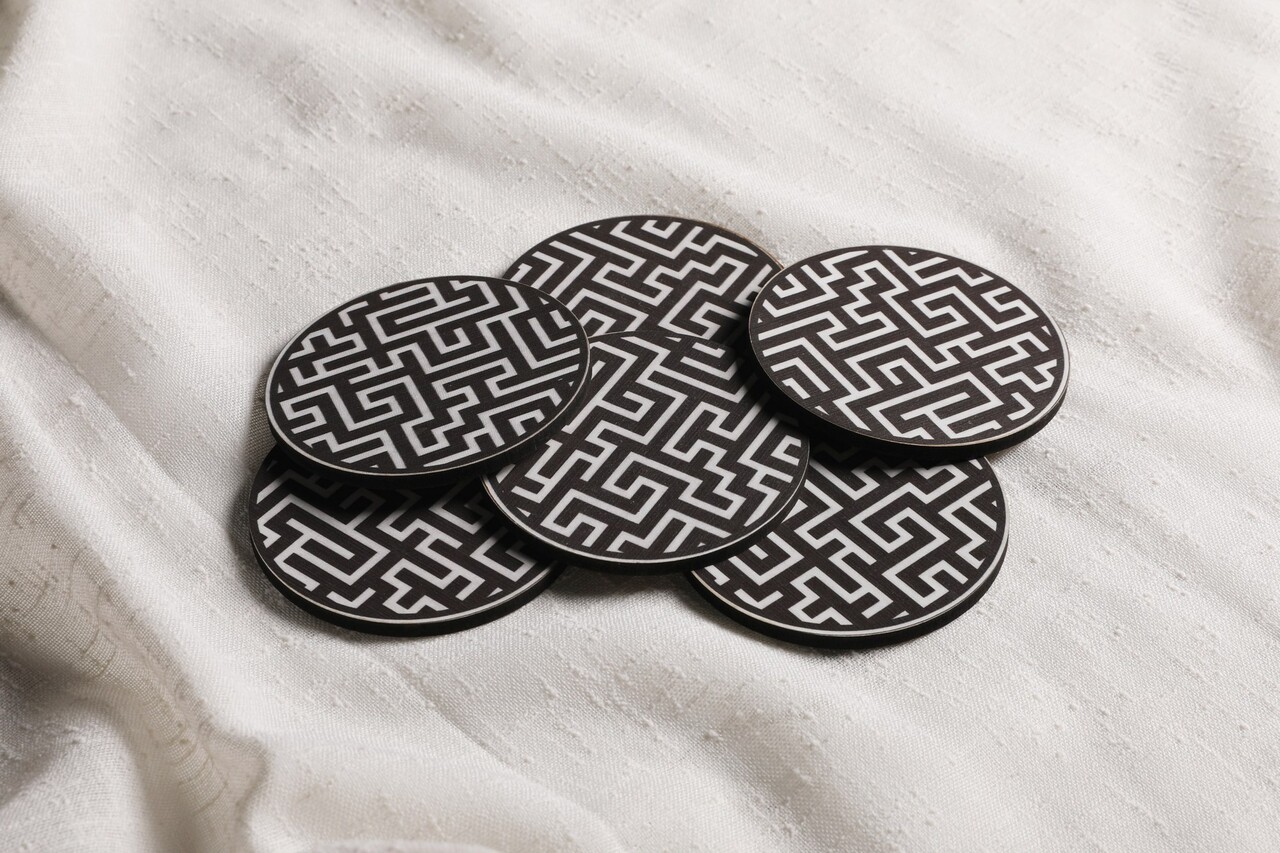 Set suporturi de pahare, Hermia, 283PLN1123, Înălțime: 0,5 cm, Multicolor - view 7