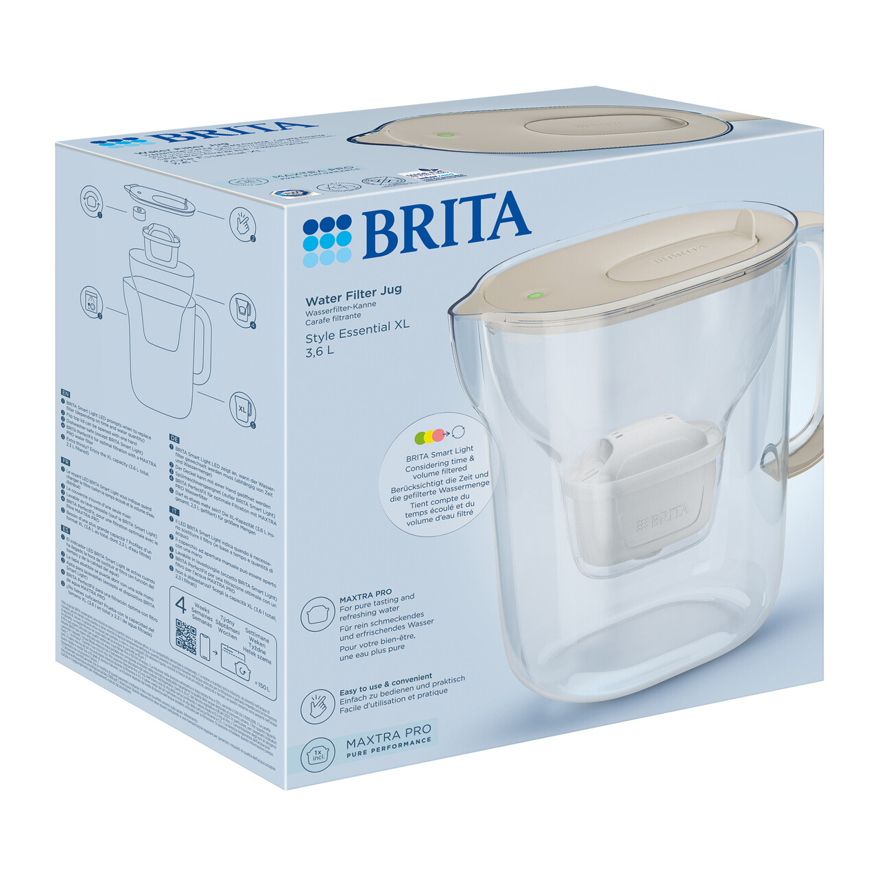 Cana filtranta BRITA Style Essential 3,6 L Maxtra Pro (Sand) - imagine 9