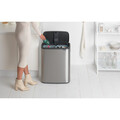 Cos de gunoi cu soft touch, Brabantia, Bo Touch Matt Fingerprint Proof, 2x30 L, 31.2x54.5x65.6 cm, otel, argintiu