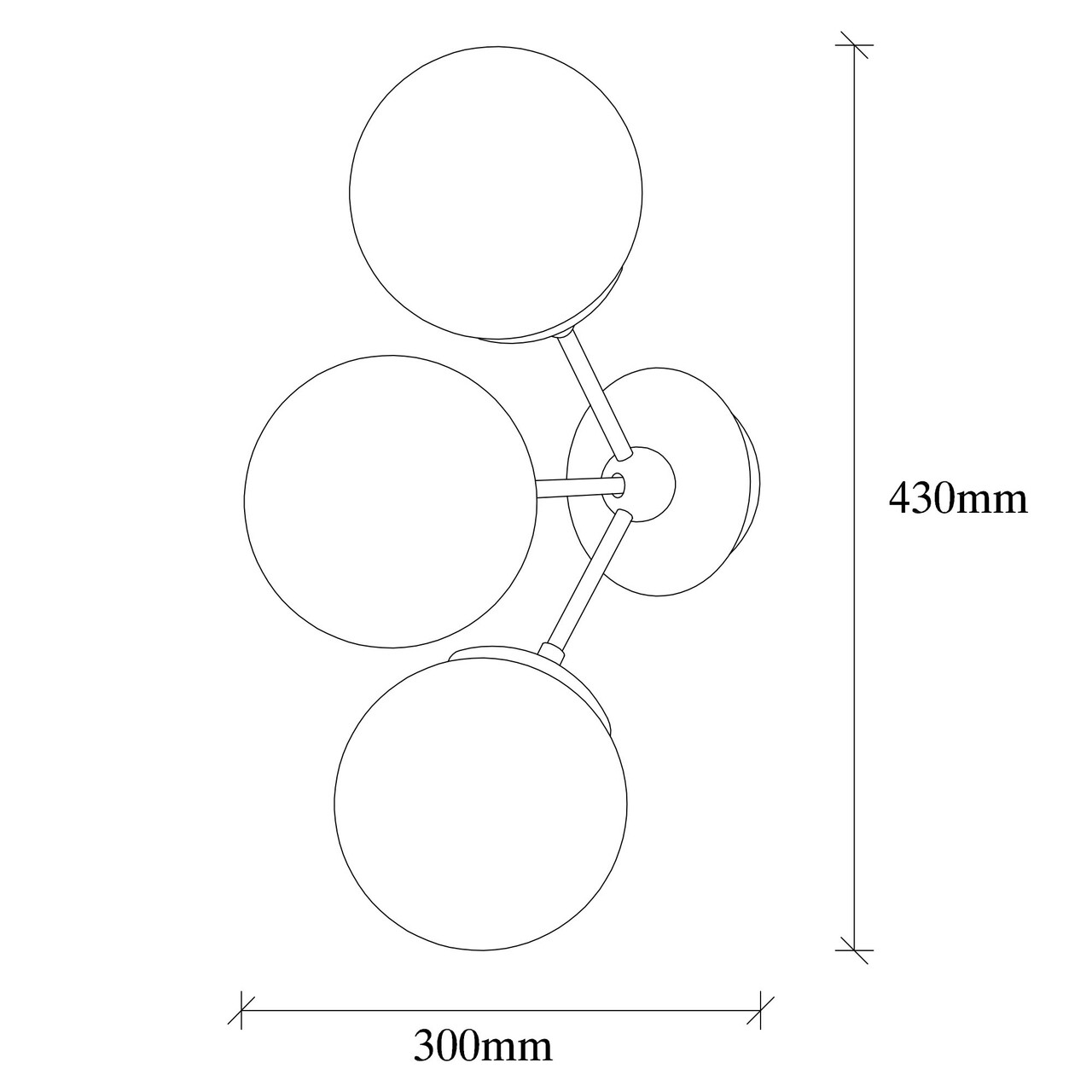 Aplica de perete, Tatum, 584TTM1912, Metal, Alb/Negru - 2 | YEO