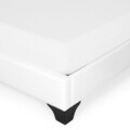 Pat tapitat 160x200 cu somiera inclusa, Zaffiro, L.221 l.166 H.96, pal/piele ecologica, alb