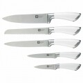 Set 5 cutite cu suport, Amefa, Forme, inox/lemn, argintiu/alb/natur